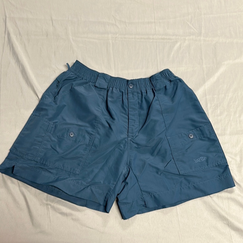 Men Size 38 Aftco Blue Water wear Fishing Nylon Shorts color Blue
